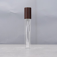 Vaporisateur de sérum cylindrique minimaliste, flacon en verre de 10 ml avec bouchon en bois créatif, accessoire de beauté de luxe