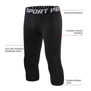 <span class=keywords><strong>Pantalones</strong></span> de running 3/4 de precio de fábrica, capri de secado rápido, capa base <span class=keywords><strong>para</strong></span> <span class=keywords><strong>yoga</strong></span> y gimnasio, ropa deportiva, <span class=keywords><strong>pantalones</strong></span> cortos de running <span class=keywords><strong>para</strong></span> <span class=keywords><strong>hombre</strong></span>, leggings de compresión - Product Image 2