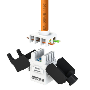 Hiệu suất cao không được che chở toolless Cat6 <span class=keywords><strong>Keystone</strong></span> <span class=keywords><strong>Jack</strong></span> 180 độ UTP RJ45 mô-đun mạng UTP CAT6 kết nối - Product Image 5
