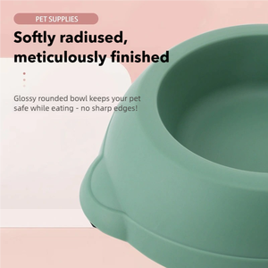 Luxo portátil Pet <span class=keywords><strong>Bowl</strong></span> Bonito arredondado antiderrapante Eco-Friendly plástico e aço inoxidável seguro para viagens Cat <span class=keywords><strong>Dog</strong></span> Food - Product Image 4