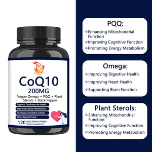 Suplementos Herbales al por Mayor de Fábrica: Cápsulas Blandas de CoQ10 con Coenzima Q10, PQQ y Fitoesteroles para Promover el Metabolismo Energético - Product Image 2