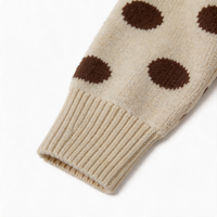 Gilet décontracté ample à col rond et pois pour femme, sans manches, en tricot, avec grandes boutons sur le devant et poches, à manches courtes, de marque privée