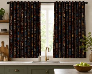 Cultural African Tribal Inspired <b>Curtain</b> Velvet Or Blackout Art Nouveau Window Panel Luxury Printed Drapes <b>for</b> Living Room - Product Image 2