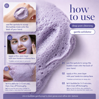 Masque à bulles PDRN au riz violet avec logo personnalisé, nettoyage en profondeur des pores, peau qui se décolore, teint inégal
