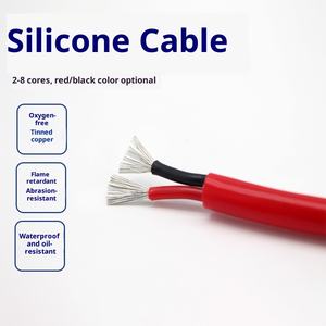Cable de Silicona Multifilar de 2-8 Núcleos, 600V, Cobre Estañado Trenzado, IP65 Industrial, 2.5mm, Alta Temperatura 200C, Eléctrico - Product Image 5