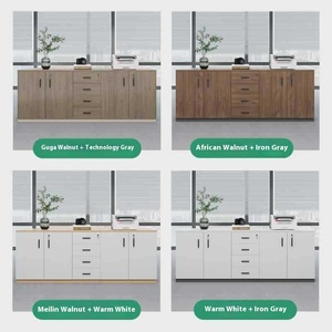 Gabinete de almacenamiento de oficina moderno con panel de madera de partición baja archivadores de diseño lateral y piso personalizables - Product Image 3