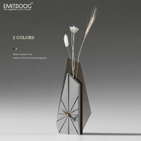 Montre de Table en acrylique, Unique, avec Vase à fleurs, miroir doré, horloge de décoration en bois, pour la promotion