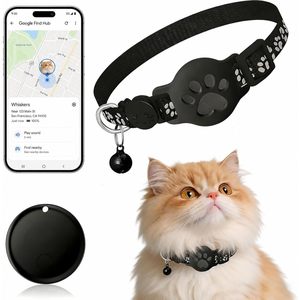 ปลอกคอแมวอัจฉริยะ GPS สีดำ กันน้ำ ใช้กับ Google Find My สำหรับ Android เท่านั้น ไม่มีค่าบริการรายเดือน - Product Image 1