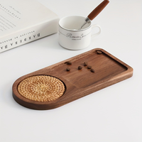 Plateau à noix de cajou en bois d'acacia, planche de service en bois massif avec dessous de verre gravé, cadeau écologique