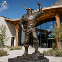 Statue de guerrier viking en bronze, artisanat métallique, sculpture artisanale durable grandeur nature pour la décoration de musées, parcs, places et hôtels