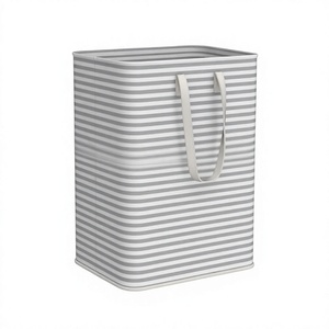 Cotton Round Wheeled Laundry <b>Basket</b> 80L Collapsible Clothes <b>Hamper</b> Reinforced Handles Freestanding Waterproof - Product Image 1