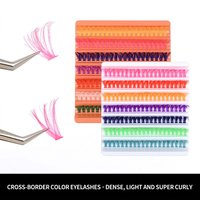 Cils en grappe segmentés colorés, faux cils en gros, marque privée, logo personnalisé, doux, légers, bouclés, DIY, épais, naturels