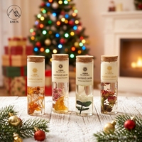 Duftkerze aus Gelwachs mit getrockneten Blumen, handgefertigt, blumiger Raumduft, Aromatherapie, dekoratives Geschenk, Großhandel