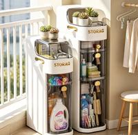 Armoire de rangement domestique en plastique fermée, idéale pour la cuisine, la salle de bain, le salon, étanche et offrant un rangement classé