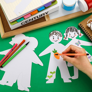 120 Pcs Blank <strong>Paper</strong> Cutouts <strong>Paper</strong> <strong>Doll</strong> Kids Shaped <strong>Papers</strong> Multicultural Construction People Cutouts for Kids DIY Craft Art - Product Image 3