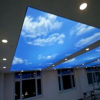 Plafonds Tendus Architecturaux Ciel Bleu en PVC, Membrane, Feuille, Panneaux Double Couche Pré-tendus, Garantie Qualité 15 Ans