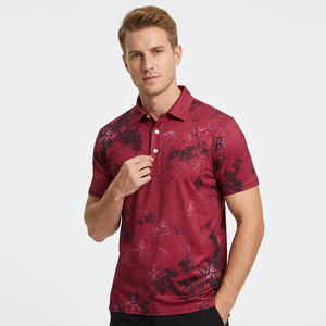 Camiseta de Golf Personalizada Antiarrugas con Estampado de Color Sólido por Sublimación, Nuevo Diseño de Alta Calidad, Corte Ajustado, Manga Corta para Hombre - Product Image 1