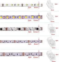Câble de faisceau de câbles Connecteur simple SMD COB LED Plug 2 3 4 Pin Free Welding 5mm 8mm 10mm avec adaptateur 100mm Ip67 Transparent ABS