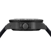Montre de plongée sur mesure avec mouvement Sellita, acier Damas, remontage automatique, bracelet en caoutchouc, cadran en verre saphir, échappement d'hélium
