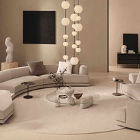 Table basse en marbre naturel de Carrare et travertin, style minimaliste moderne italien, pour mobilier de maison, grand appartement, pièce témoin