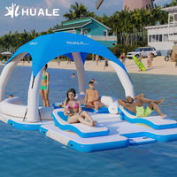 Plateforme de quai flottant gonflable pour bateaux et jet-skis, en technologie Drop Stitch, île flottante, quai aquatique, forme personnalisée, OEM