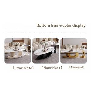 Tavolino da caffè moderno in ferro bianco da cina a forma di <span class=keywords><strong>foglia</strong></span> ovale tavolino da salotto C - Product Image 5