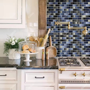 Bán buôn cao cấp nội thất phòng tắm nhà bếp backsplash tường 23x48 Mét tráng men Glossy gốm Dải nhà Gạch Mosaic - Product Image 4