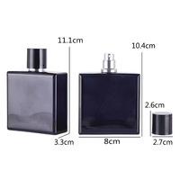 Flacon de parfum carré en verre noir de qualité supérieure avec pulvérisateur et impression sérigraphique pour l'emballage de parfums cosmétiques