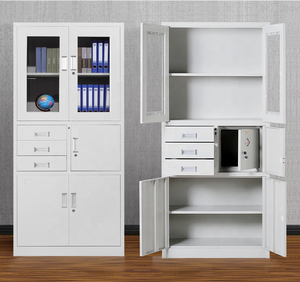 Modern <b>Small</b> 2 Drawer Key Lock Metal Filing Cabinet with <b>Sliding</b> Doors Workshop Warehouse Commercial School Use File Cabinet - Product Image 4