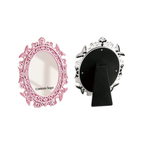 Miroir de maquillage de table orné de filigranes, 2-en-1, avec cadre photo décoratif ovale baroque, ODM OEM, logo personnalisé, vente en gros