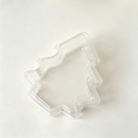 Boîte de rangement pour biscuits en forme de sapin de Noël en plastique PET écologique jetable, impression personnalisable, couleur personnalisée, OEM/ODM