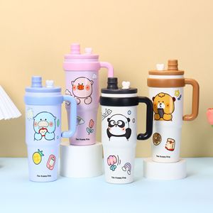 Nuevo Vaso Gigante de Acero Inoxidable con Aislamiento al Vacío para Bebidas Frías, con Pajita, de Gran Capacidad, para Auto - Product Image 1