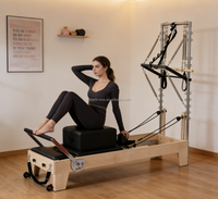 Equipo de Pilates Reformer Portátil para Fisioterapia y Rehabilitación, Máquina de Pilates Reformer de Madera de Arce