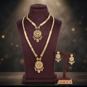 ชุดเครื่องประดับยาว14K 18K 24K ทำจากทองคำชุดเครื่องประดับยาวแบบดั้งเดิมและงานแต่งงาน - Product Image 3
