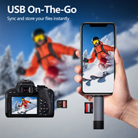 Adaptateur SD TF 2-en-1 pour lecteur de carte multiport USB-A de type C pour ordinateur portable
