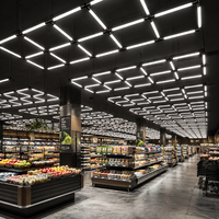 Lampu Model LED 756W 360 Derajat, Lampu Garasi Heksagonal Hemat Energi untuk Garasi, Bar, Klub, Gym, Pabrik, Bengkel Produksi