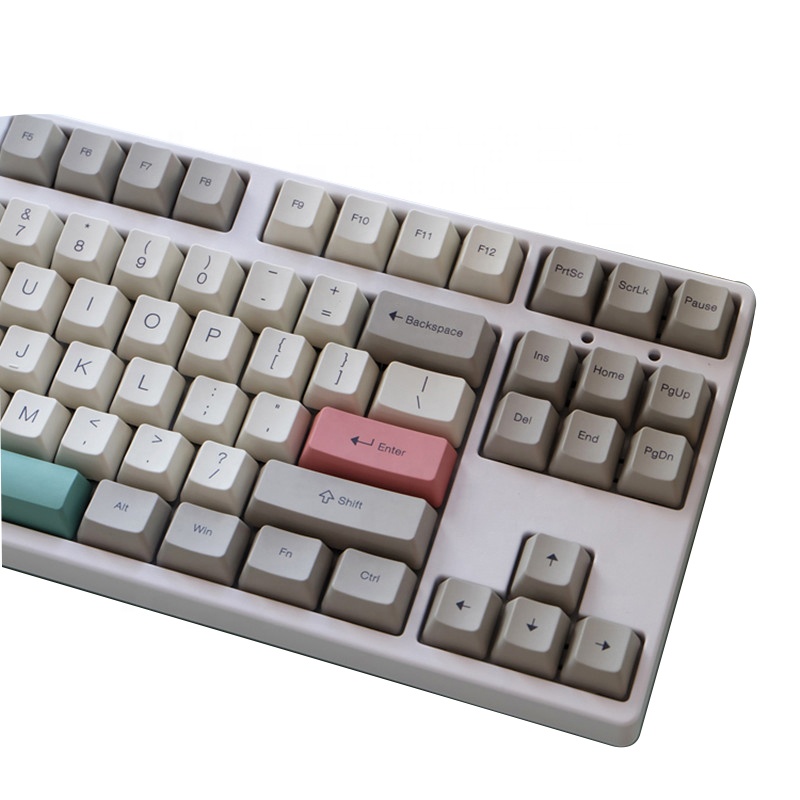 9009 колпачок для ключей в стиле ретро, вишня, 135 клавиш, материал PBT, сублимационный зеленый розовый колпачок для ключей