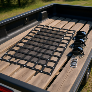 Rete di Fissaggio Cargo Resistente 6 x 4.7 Piedi, Capacità 1100 Libbre, con Fibbie a Camma e Ganci a S, Accessori per il Controllo del Carico sul Cassone del Camion - Product Image 2