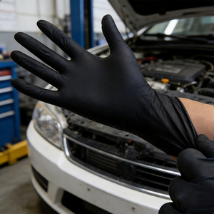 Guanti in Nitrile Monouso Impermeabili Blu e Neri Micro-Touch per Pulizie Domestiche, Riparazioni <span class=keywords><strong>Auto</strong></span> e Lavori in Garage - Product Image 3