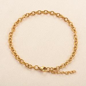 <span class=keywords><strong>Bracelet</strong></span> simple en acier inoxydable à maillons en O pour hommes et femmes, chaîne de cheville, chaîne de main, couleur or, bijou en métal, cadeau - Product Image 2