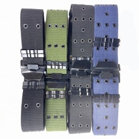 Ceinture d'uniforme tactique en nylon PP vert olive à 3 lignes avec boucle en alliage