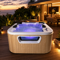 BAOJIALY Baignoire Spa de Luxe Autoportante Moderne d'Extérieur en Acrylique pour 6 Personnes, Idéale pour Gîtes, Villas et Hôtels