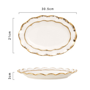 Nouvelle plaque en céramique nordique pour décoration de Table de mariage, pour <span class=keywords><strong>location</strong></span> de cosmétiques, maquillage, bijoux et toilette, <span class=keywords><strong>plateau</strong></span> décoratif - Product Image 3