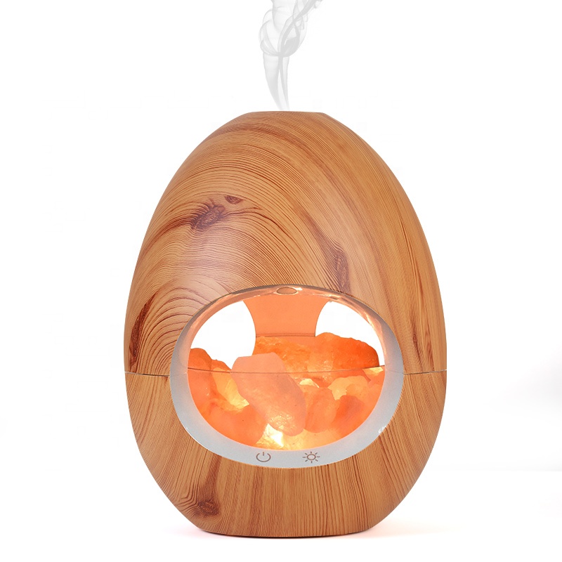 2023 NEW elegant essential oil aromatherapy wood bamboo home hotel scent himalayan crystal salt lamp light diffuser