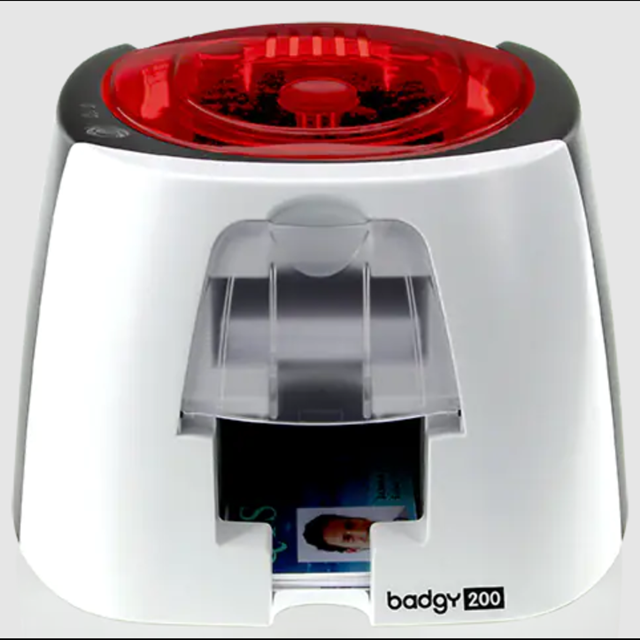 Evolis Badgy200 Single Sided PVC CR80 Card Printer for Visitor Access Cards USB Interface High-Speed in Stock