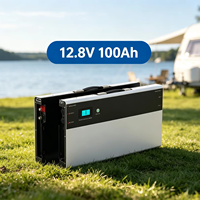 Baterai Lifepo4 12V 100Ah Slim Hemat Ruang untuk Pemasangan di Dinding, Unit Penyimpanan Daya Andal untuk RV, Camper, dan Pasokan Daya Rumah Tangga