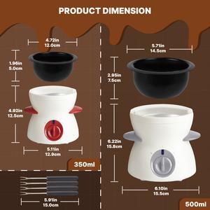<span class=keywords><strong>Fondue</strong></span> au chocolat électrique de table en acier inoxydable 43D pour usage domestique et hôtelier - Product Image 6