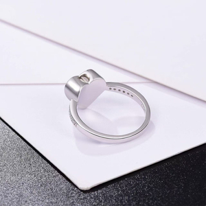 Cincin guci hati cinta baja tahan karat untuk hewan peliharaan anjing kucing abu kenang-kenangan kecil perhiasan Paw Print kremasi cincin jari - Product Image 3