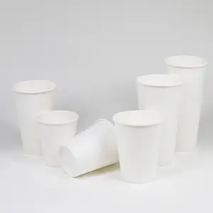 생분해성 브랜드 컵, 로고 핫 일회용 컵, 8 온스 230ml 흰 종이컵 8 온스 뚜껑이있는 커피 컵