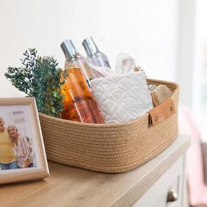 Fabric Baskets for Storage <strong>Large</strong> Woven Tropical Holiday Gift Kids Laundry Room Knitting Yarn Easter Lace Basket Bow Holder <strong>Trunk</strong> - Product Image 6